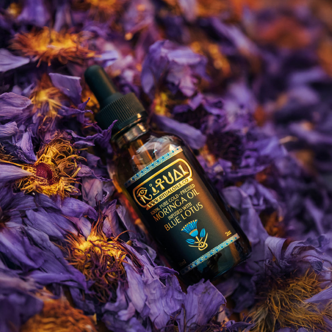 Ritual Oils - 100% Pure Cold-Pressed Moringa Oil Infused With Blue Lotus