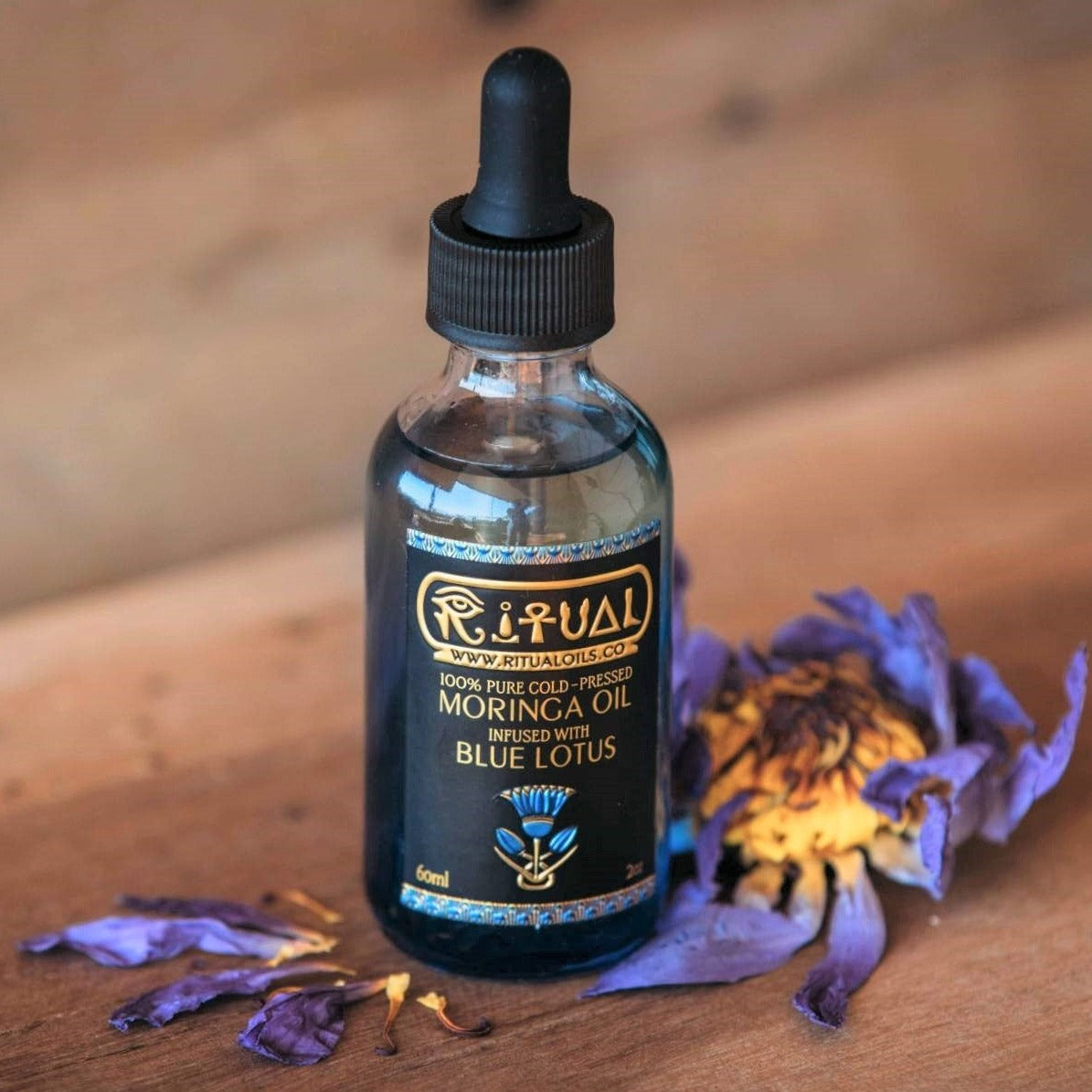 Ritual Oils - 100% Pure Moringa Oil Infused With Blue Lotus